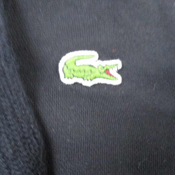 Lacoste Sport Jacket Mens Large Black 4 Lightweight Bi Material Hoodie Full Zip - Picture 5 of 9